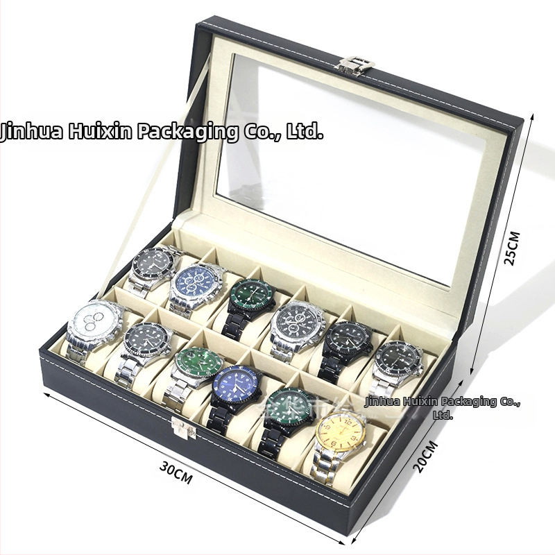 Χονδρική πώληση ρολογιών υψηλής ποιότητας, κουτί κοσμημάτων αποθήκευσης ρολογιών, έτοιμο δερμάτινο ρολόι, διαφανές κουτί αποθήκευσης παραθύρων