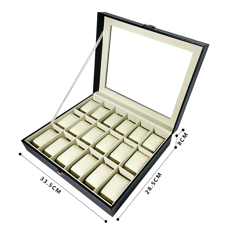 Χονδρική πώληση ρολογιών υψηλής ποιότητας, κουτί κοσμημάτων αποθήκευσης ρολογιών, έτοιμο δερμάτινο ρολόι, διαφανές κουτί αποθήκευσης παραθύρων
