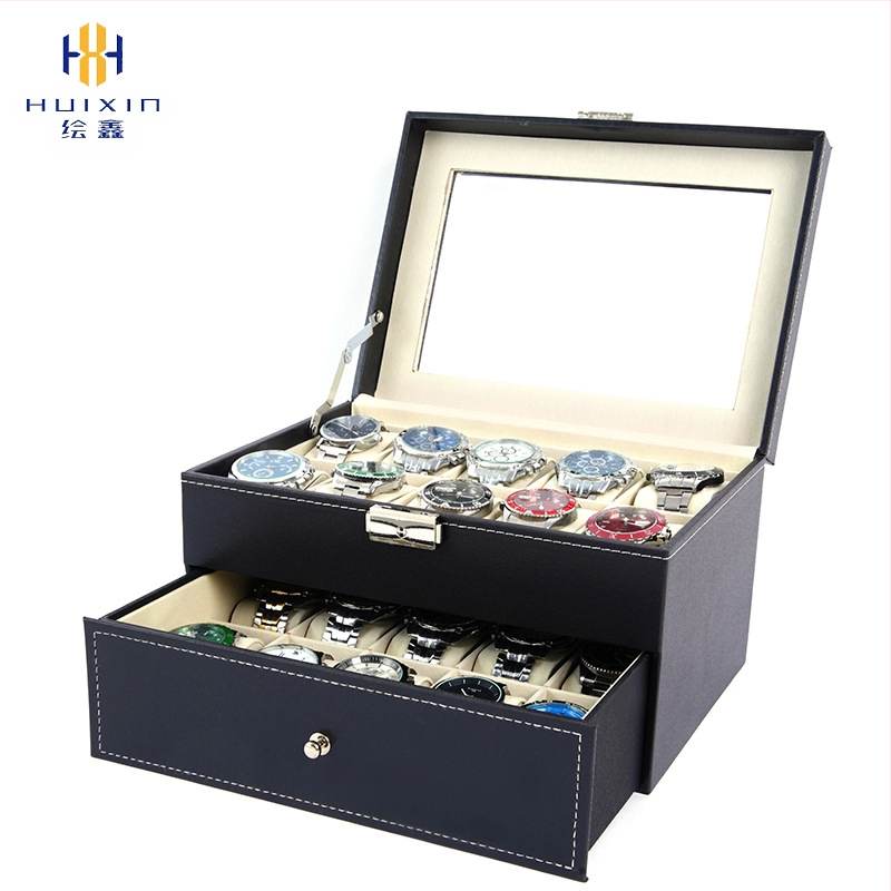 Χονδρική πώληση ρολογιών υψηλής ποιότητας, κουτί κοσμημάτων αποθήκευσης ρολογιών, έτοιμο δερμάτινο ρολόι, διαφανές κουτί αποθήκευσης παραθύρων