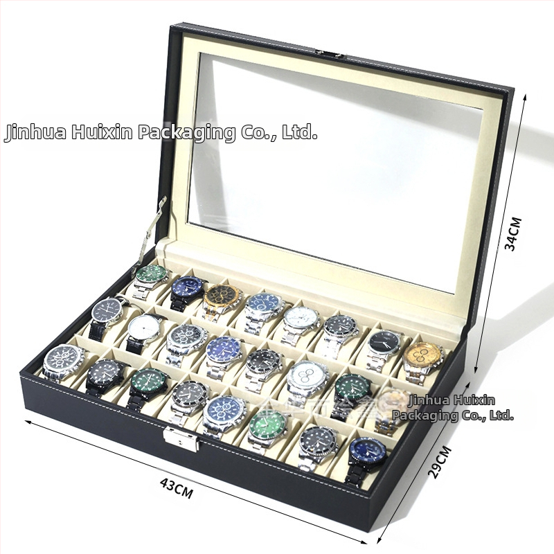 Χονδρική πώληση ρολογιών υψηλής ποιότητας, κουτί κοσμημάτων αποθήκευσης ρολογιών, έτοιμο δερμάτινο ρολόι, διαφανές κουτί αποθήκευσης παραθύρων