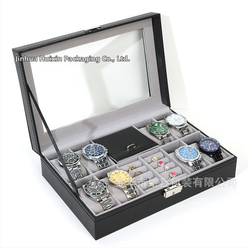 Χονδρική πώληση ρολογιών υψηλής ποιότητας, κουτί κοσμημάτων αποθήκευσης ρολογιών, έτοιμο δερμάτινο ρολόι, διαφανές κουτί αποθήκευσης παραθύρων