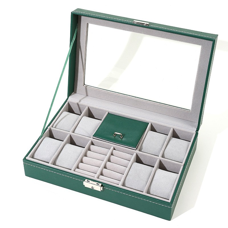 Χονδρική πώληση ρολογιών υψηλής ποιότητας, κουτί κοσμημάτων αποθήκευσης ρολογιών, έτοιμο δερμάτινο ρολόι, διαφανές κουτί αποθήκευσης παραθύρων