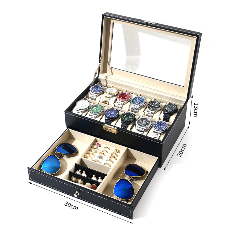 Χονδρική πώληση ρολογιών υψηλής ποιότητας, κουτί κοσμημάτων αποθήκευσης ρολογιών, έτοιμο δερμάτινο ρολόι, διαφανές κουτί αποθήκευσης παραθύρων