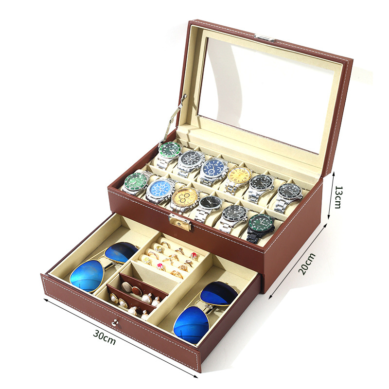 Χονδρική πώληση ρολογιών υψηλής ποιότητας, κουτί κοσμημάτων αποθήκευσης ρολογιών, έτοιμο δερμάτινο ρολόι, διαφανές κουτί αποθήκευσης παραθύρων