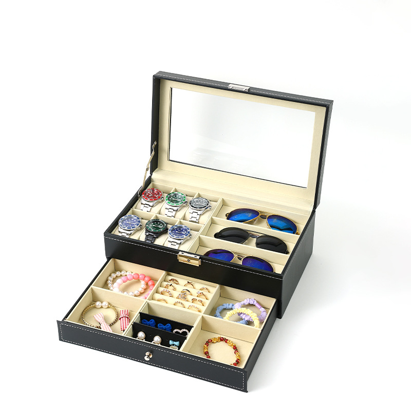 Χονδρική πώληση ρολογιών υψηλής ποιότητας, κουτί κοσμημάτων αποθήκευσης ρολογιών, έτοιμο δερμάτινο ρολόι, διαφανές κουτί αποθήκευσης παραθύρων
