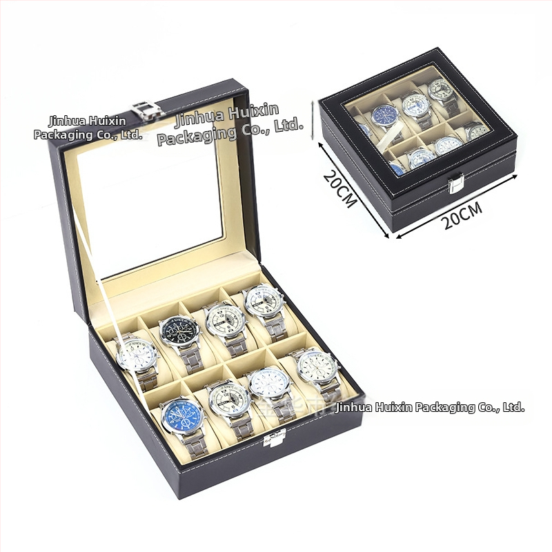 Χονδρική πώληση ρολογιών υψηλής ποιότητας, κουτί κοσμημάτων αποθήκευσης ρολογιών, έτοιμο δερμάτινο ρολόι, διαφανές κουτί αποθήκευσης παραθύρων