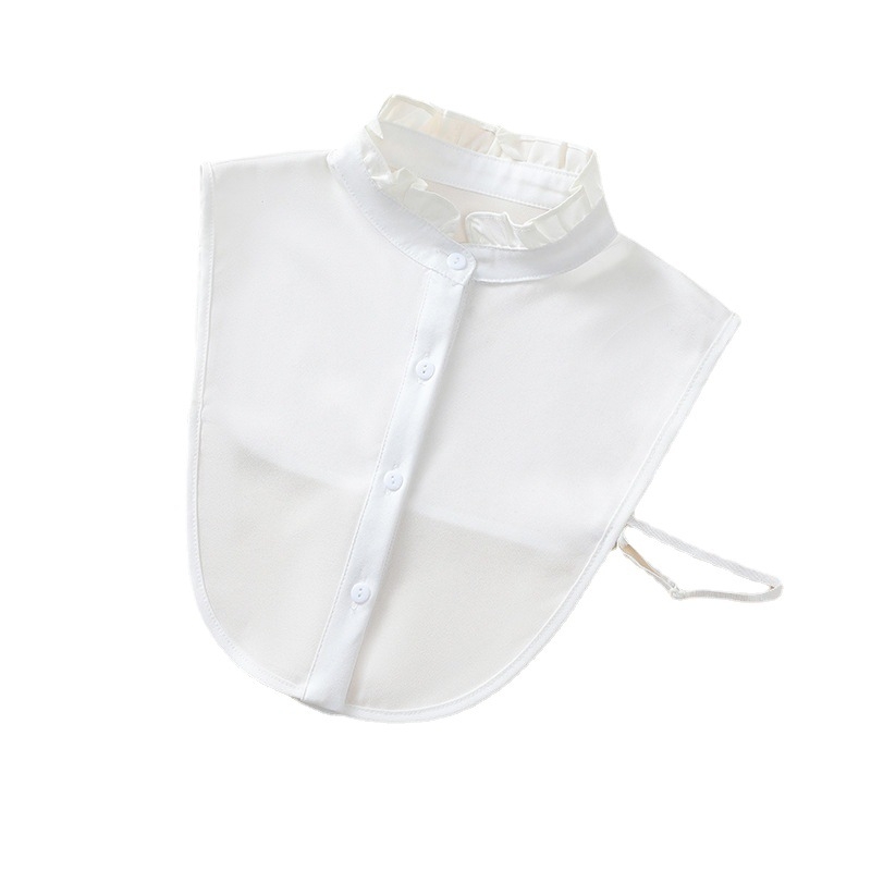 Daugiaspalvė nauja didelio tankio šifono stovima apykaklė, drabužių aksesuarų stiliaus paletė - literatūrinė retro stiliaus netikra apykaklė moterims su klostuota apykakle