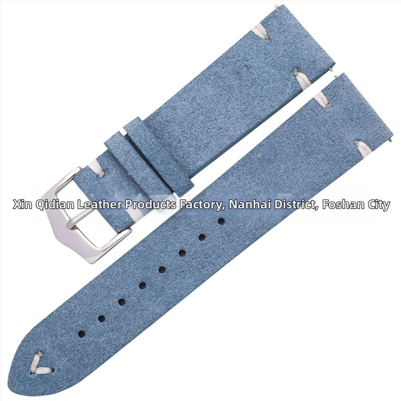 Uus värviline moodne sametist käekell 20 mm ja 22 mm käsitsi õmmeldud nahast käekell sametist nahast