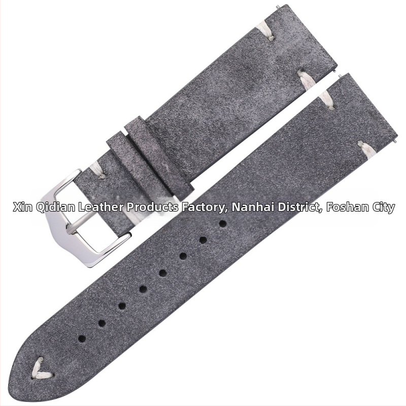 Uus värviline moodne sametist käekell 20 mm ja 22 mm käsitsi õmmeldud nahast käekell sametist nahast