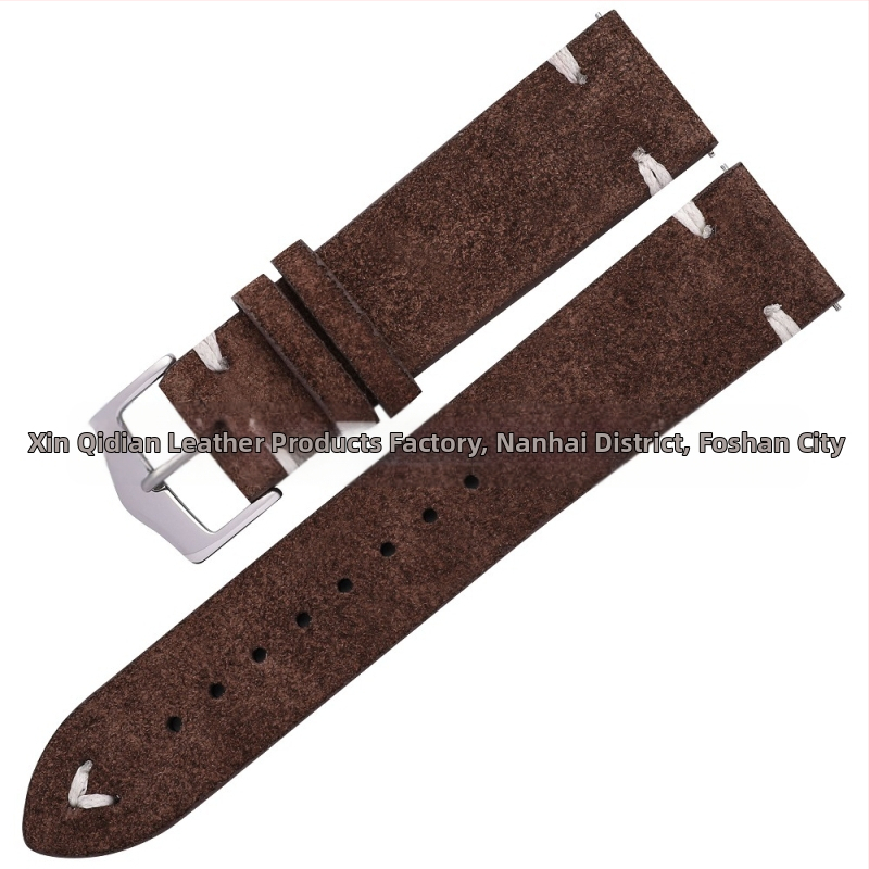 Uus värviline moodne sametist käekell 20 mm ja 22 mm käsitsi õmmeldud nahast käekell sametist nahast