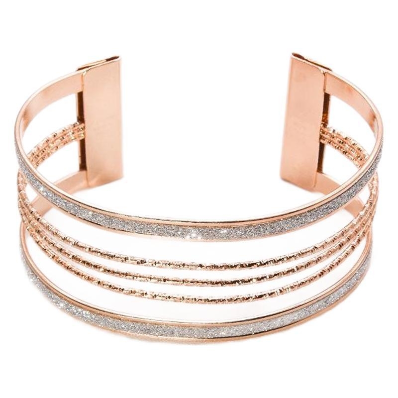 Νέο διασυνοριακό βραχιόλι υψηλής αισθητικής με παγωμένο σχέδιο, ιδανικό για όλες τις ηλικίες, με ανοιχτό γεωμετρικό κοίλο σχέδιο και προσωπικότητα.