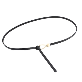 Koreai stílusú női divatos csatos öv csomóval, pulóverkiegészítő, dekoratív, derékszorító vékony öv nőknek