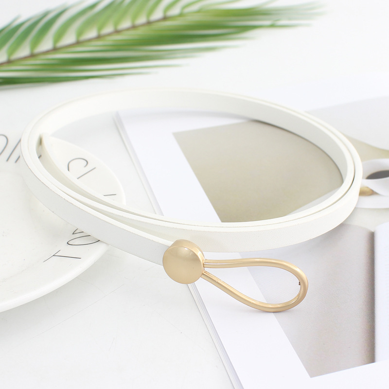 Koreai stílusú női divatos csatos öv csomóval, pulóverkiegészítő, dekoratív, derékszorító vékony öv nőknek