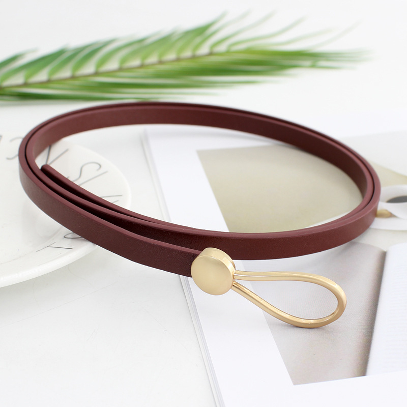 Koreai stílusú női divatos csatos öv csomóval, pulóverkiegészítő, dekoratív, derékszorító vékony öv nőknek