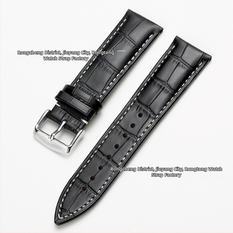 Tiesioginio gamyklinio tiekimo pirmojo sluoksnio karvės odos sagties laikrodžio dirželis su bambuko raštu, įvairiaspalvis, pasirinktinai vyrams ir moterims, 12–24 mm