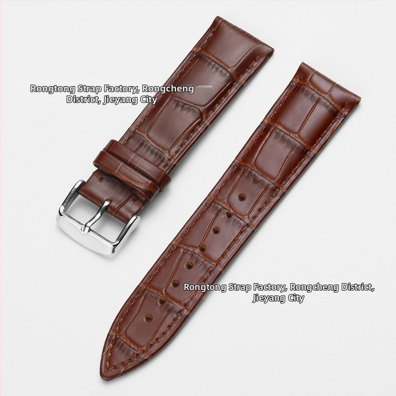 Tiesioginio gamyklinio tiekimo pirmojo sluoksnio karvės odos sagties laikrodžio dirželis su bambuko raštu, įvairiaspalvis, pasirinktinai vyrams ir moterims, 12–24 mm