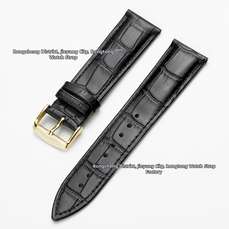 Tiesioginio gamyklinio tiekimo pirmojo sluoksnio karvės odos sagties laikrodžio dirželis su bambuko raštu, įvairiaspalvis, pasirinktinai vyrams ir moterims, 12–24 mm