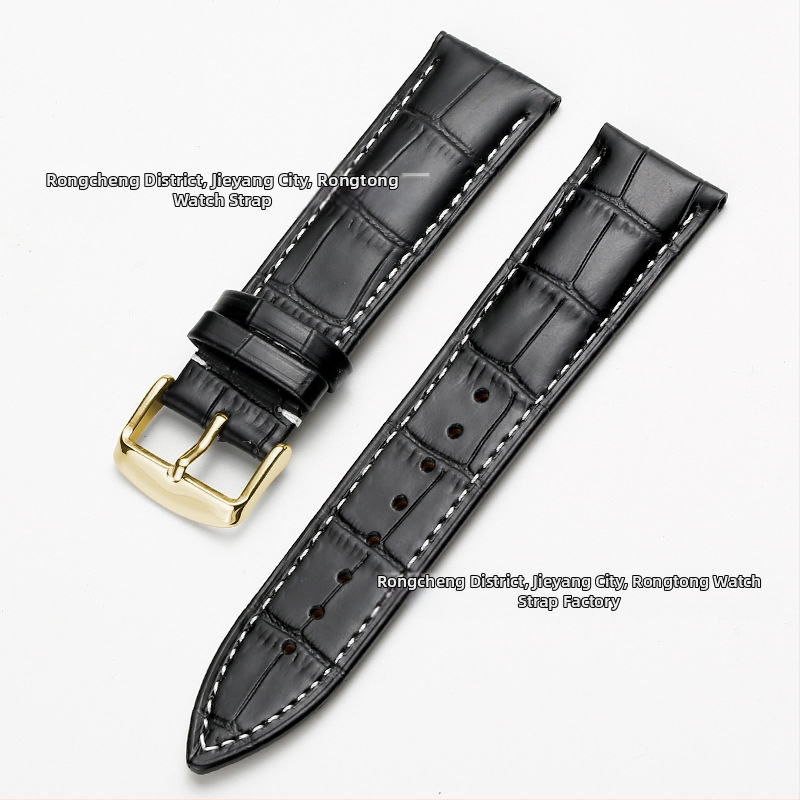 Tiesioginio gamyklinio tiekimo pirmojo sluoksnio karvės odos sagties laikrodžio dirželis su bambuko raštu, įvairiaspalvis, pasirinktinai vyrams ir moterims, 12–24 mm