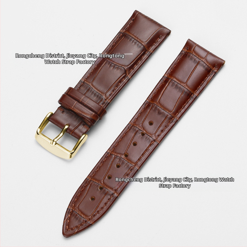 Tiesioginio gamyklinio tiekimo pirmojo sluoksnio karvės odos sagties laikrodžio dirželis su bambuko raštu, įvairiaspalvis, pasirinktinai vyrams ir moterims, 12–24 mm