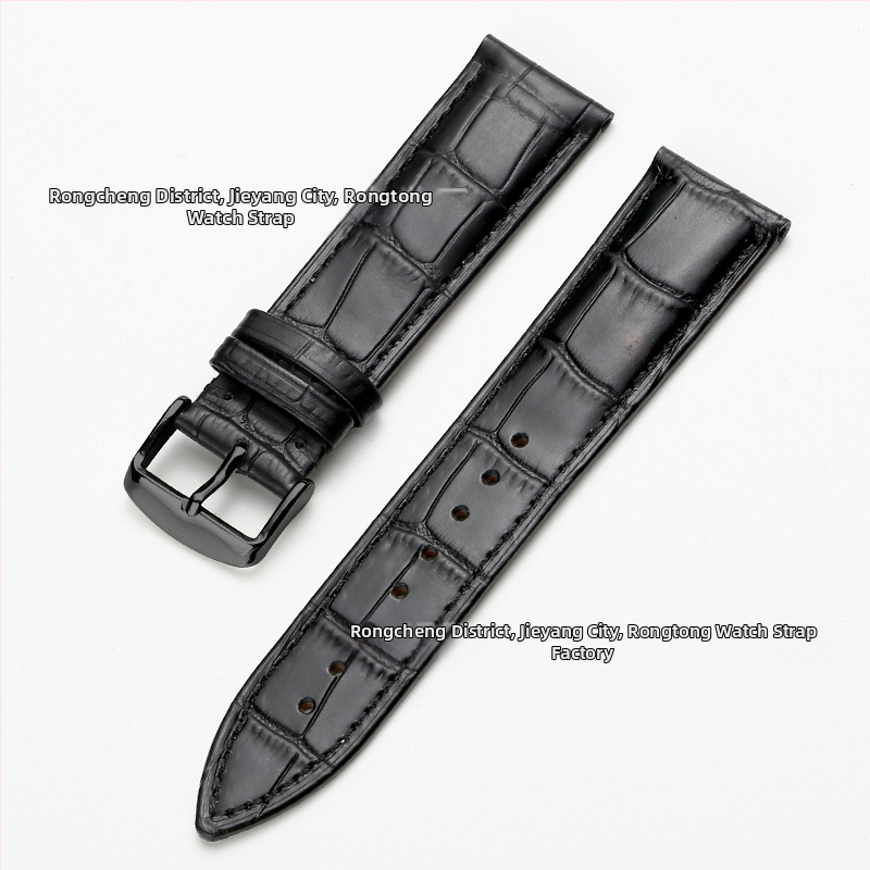 Tiesioginio gamyklinio tiekimo pirmojo sluoksnio karvės odos sagties laikrodžio dirželis su bambuko raštu, įvairiaspalvis, pasirinktinai vyrams ir moterims, 12–24 mm