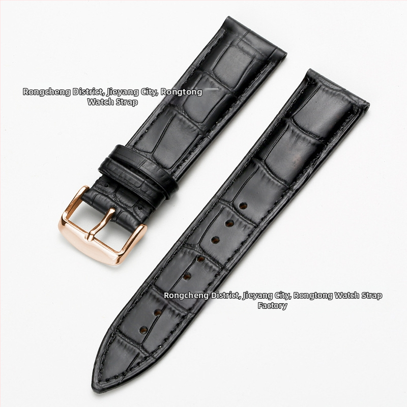 Tiesioginio gamyklinio tiekimo pirmojo sluoksnio karvės odos sagties laikrodžio dirželis su bambuko raštu, įvairiaspalvis, pasirinktinai vyrams ir moterims, 12–24 mm