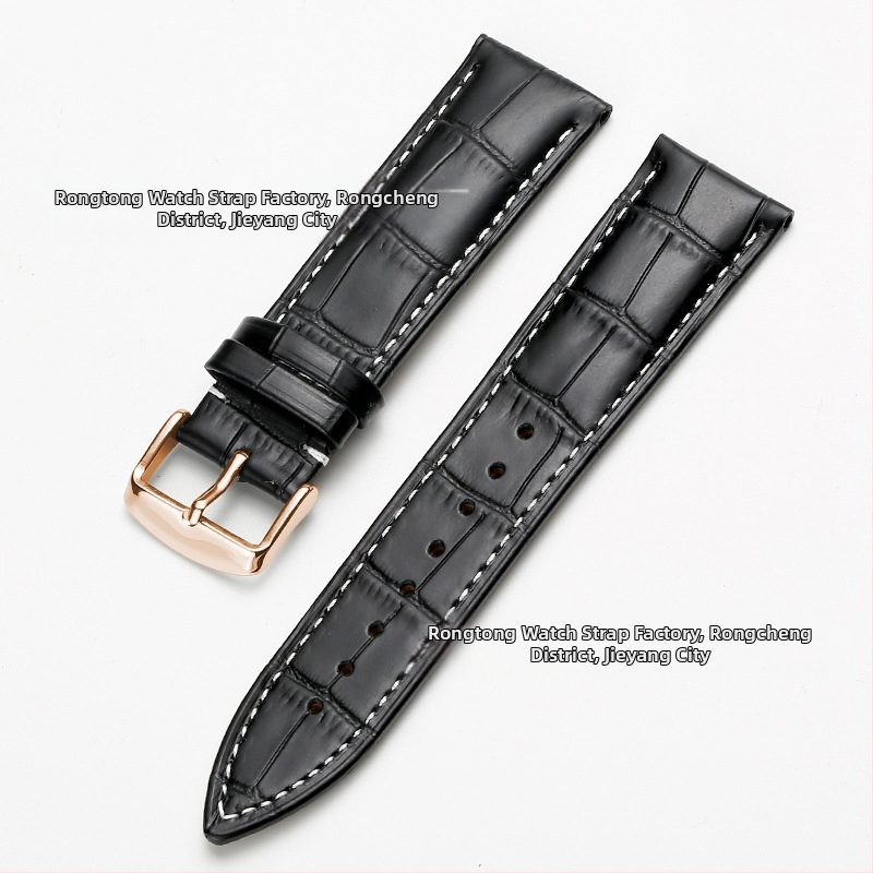 Tiesioginio gamyklinio tiekimo pirmojo sluoksnio karvės odos sagties laikrodžio dirželis su bambuko raštu, įvairiaspalvis, pasirinktinai vyrams ir moterims, 12–24 mm