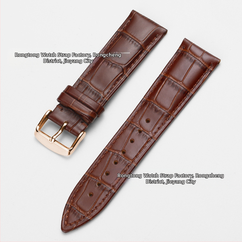 Tiesioginio gamyklinio tiekimo pirmojo sluoksnio karvės odos sagties laikrodžio dirželis su bambuko raštu, įvairiaspalvis, pasirinktinai vyrams ir moterims, 12–24 mm