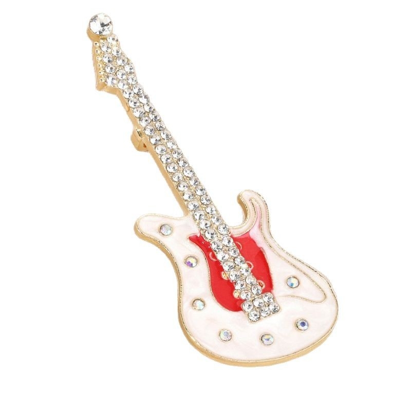 Korejiešu stila karsti pārdots populārs mūzikas instruments korsāžas pilināmā eļļas ģitāras piespraude modes universāla apģērba piespraude apkakles piespraude