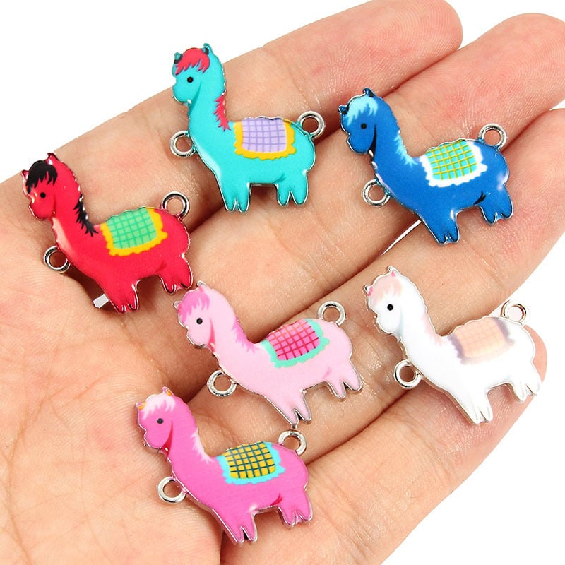 Accesorii de bijuterii DIY fierbinți transfrontaliere, desene animate, picătură de ulei de culoare, conectați unicorn, elefant, colier, brățară, pandantiv