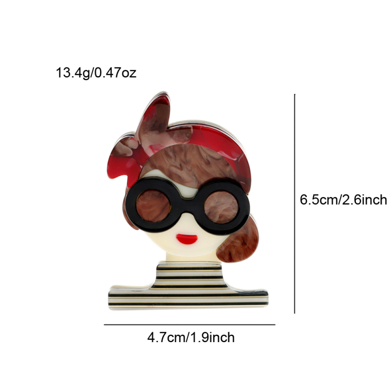 Akrila meiteņu piespraude ar svītrainām drēbēm, moderna pārrobežu piegāde, daudzpusīga jauna piespraudes nišas korsāža