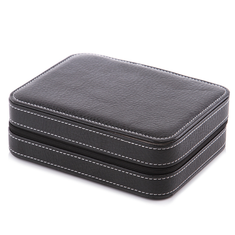 Tarpvalstybinis laikrodžių dėžutės laikymo krepšys 2 4 8 patogus kelioninis odinis laikrodžių krepšys laikrodžių užtrauktuku