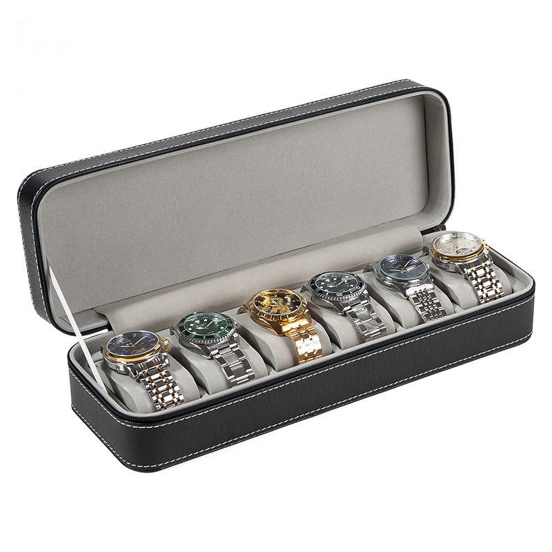 Tarpvalstybinis laikrodžių dėžutės laikymo krepšys 2 4 8 patogus kelioninis odinis laikrodžių krepšys laikrodžių užtrauktuku