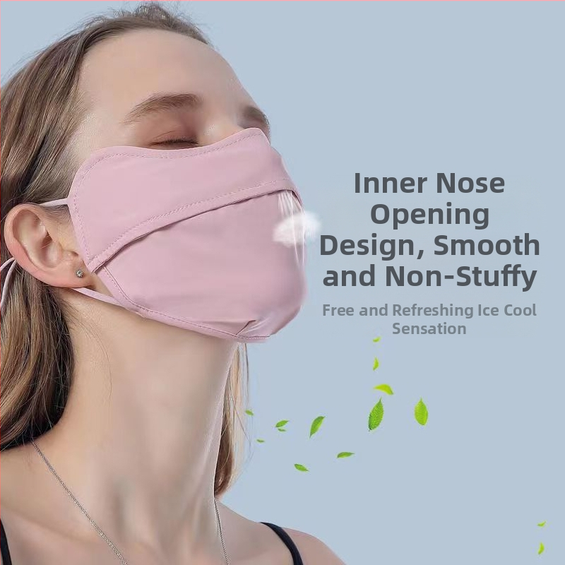 Jiaoshi оригинална найлонова прежда за ъгъл на очите слънцезащитен сенник маска за жени дишаща ледена коприна анти-ултравиолетова езда триизмерна слънцезащитен сенник маска