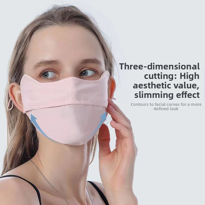 Jiaoshi оригинална найлонова прежда за ъгъл на очите слънцезащитен сенник маска за жени дишаща ледена коприна анти-ултравиолетова езда триизмерна слънцезащитен сенник маска