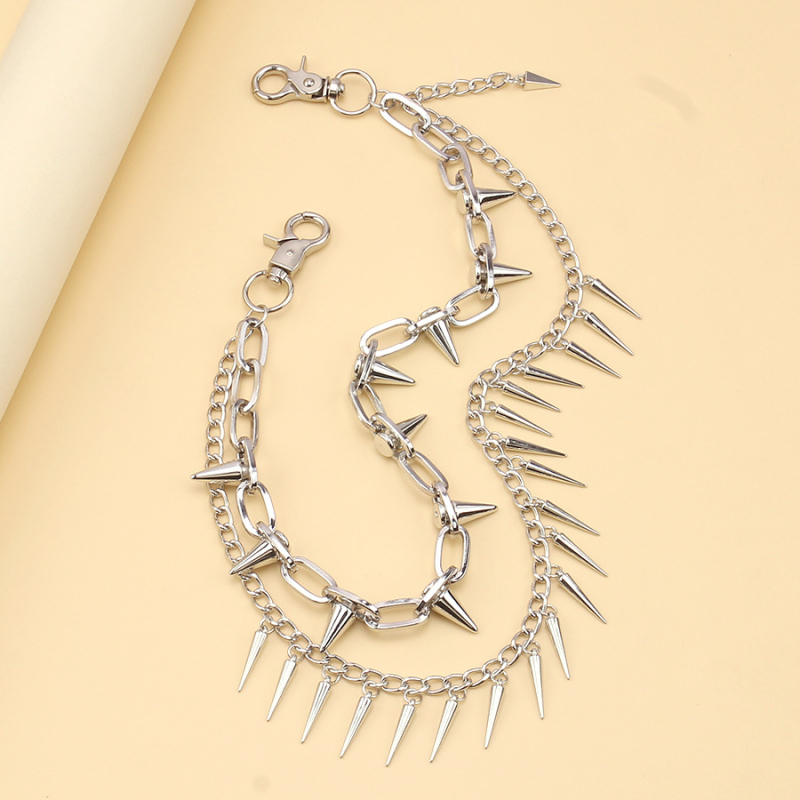 Euroopa ja Ameerika piiriülesed ehted Punk-metallist neetidega geomeetriline kett Kahekihiline püksikett Hiphop Lahe mitmekülgne vöökett