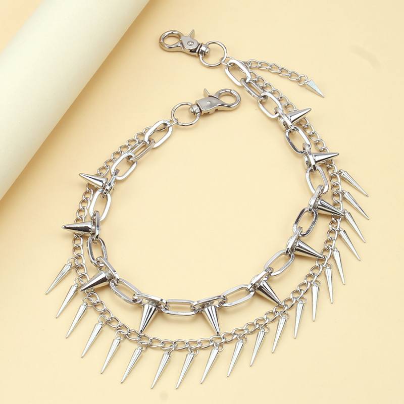 Euroopa ja Ameerika piiriülesed ehted Punk-metallist neetidega geomeetriline kett Kahekihiline püksikett Hiphop Lahe mitmekülgne vöökett