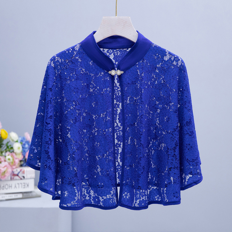 9610 vasarinė šifono marginta maža skara, retro stiliaus be rankovių, apsiausto stiliaus, skirta moterims dėvėti su sijonais