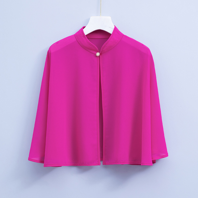 9610 vasarinė šifono marginta maža skara, retro stiliaus be rankovių, apsiausto stiliaus, skirta moterims dėvėti su sijonais