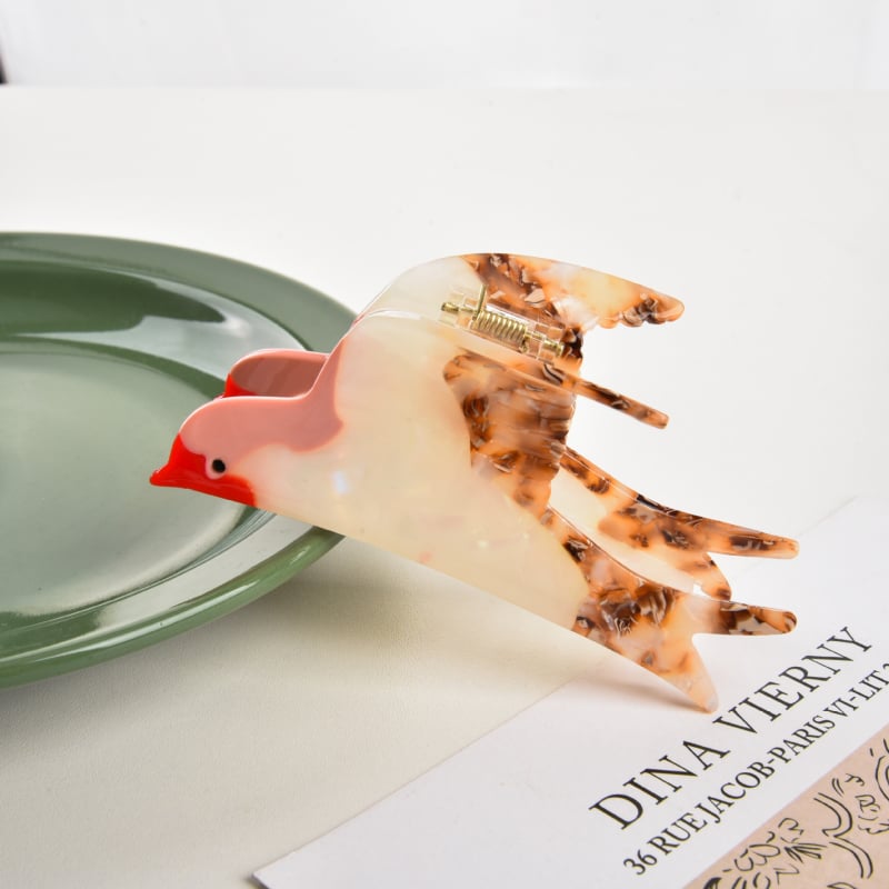 YHJ plaukų aksesuarai Nauja mėlyna „Swallow“ acetato plaukų segtukas su užrištomis galvomis, ryklio segtukas, mielas galvos apdangalas, plaukų segtukas