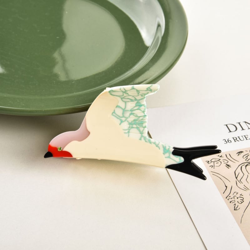 YHJ plaukų aksesuarai Nauja mėlyna „Swallow“ acetato plaukų segtukas su užrištomis galvomis, ryklio segtukas, mielas galvos apdangalas, plaukų segtukas