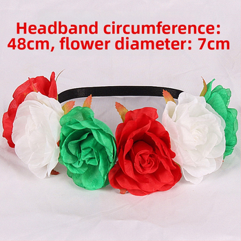 Piiriülesed jõulupärja peapaelad, kangast, lilledega peakatted, Euroopa ja Ameerika daamide pühadepeod, värviliste lilledega juuste aksessuaarid Mehhikos