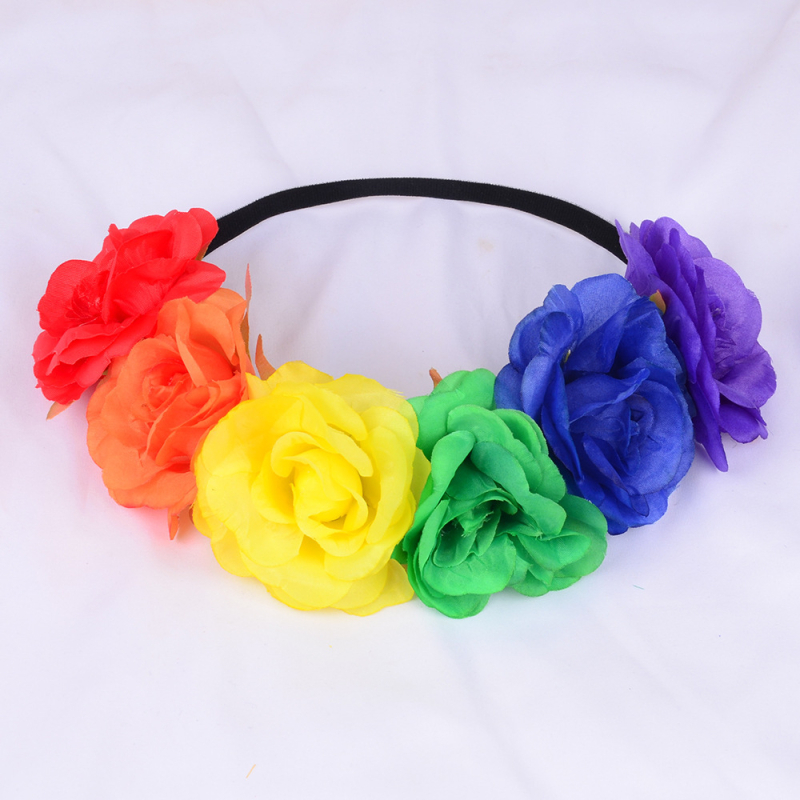 Piiriülesed jõulupärja peapaelad, kangast, lilledega peakatted, Euroopa ja Ameerika daamide pühadepeod, värviliste lilledega juuste aksessuaarid Mehhikos