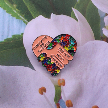 Autizmo sąmoningumo sagės dėlionės meilės ženklelio teigiamos paramos papuošalai