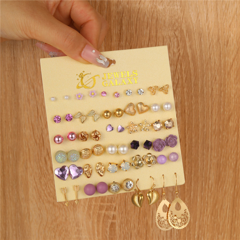 Euroopa ja Ameerika Ühendriikide piiriülesed kuumad kõrvarõngad sobivad geomeetrilise kujuga 30 paari kõrvarõngaid naiste Euroopa ja Ameerika Ühendriikide kõrvarõngad kõrvarõngaste tootjad hulgimüük