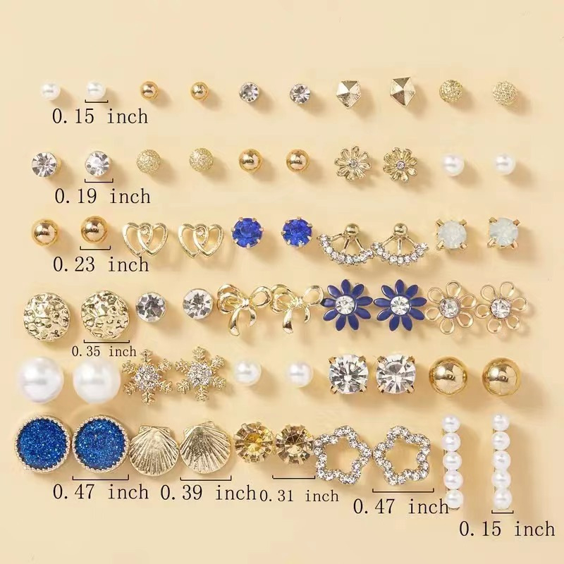 Euroopa ja Ameerika Ühendriikide piiriülesed kuumad kõrvarõngad sobivad geomeetrilise kujuga 30 paari kõrvarõngaid naiste Euroopa ja Ameerika Ühendriikide kõrvarõngad kõrvarõngaste tootjad hulgimüük