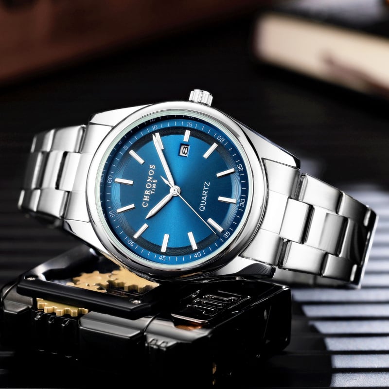 CHRONOS uus meeste moodne spordikell terasest rihmaga kalendriga veekindel helendav kell äriklassi meeste käekell