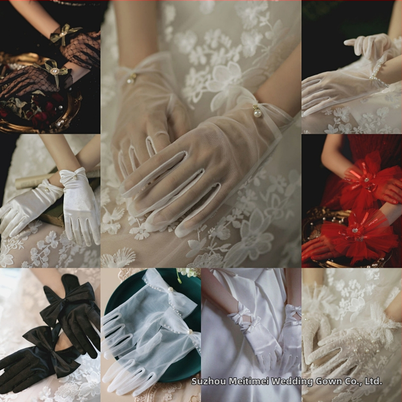 Naujos juodos vestuvinės suknelės pirštinės, trumpos, nuotakos, vestuvinės, raudonos, vestuvinės, nėriniuotos, moteriškos, baltos, pirštinės