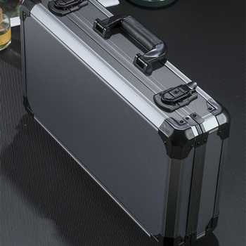 Nepermatoma aliuminio lydinio laikrodžių dėžutė, daugiapakopė juoda pakuotės dėžutė laikrodžiams, kilnojama pertvarinė laikrodžių laikymo dėžutė, gali būti siunčiama kitų vardu