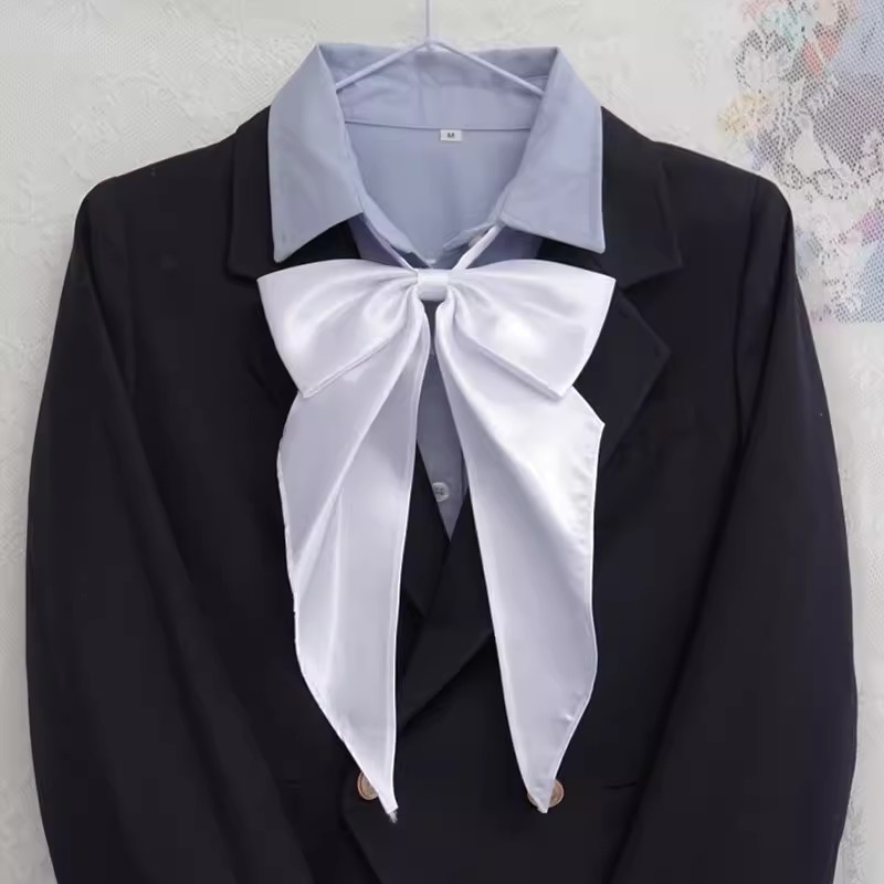 Jednobojna prevelika mašna JK uniformna košulja Temperament fakultetski stil Leptir-mašna Osnovna boja Univerzalni ovratnik Slobodni cvjetni modni stil