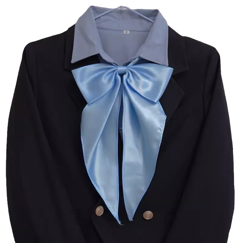 Jednobojna prevelika mašna JK uniformna košulja Temperament fakultetski stil Leptir-mašna Osnovna boja Univerzalni ovratnik Slobodni cvjetni modni stil